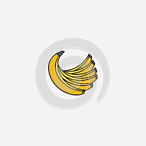Banana vector icon sign symbol