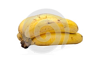 The banana in white background