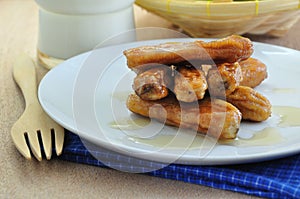 Banana on White Dish