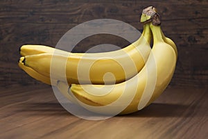 Banana on wood background. Grocery, healthy.