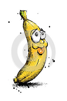 Banana yellow funny comic character