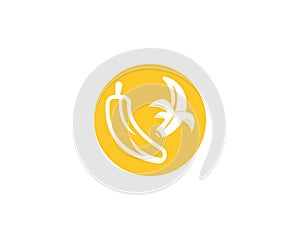 Bananan fruits icon logo vector template