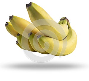 bananas. Bunch of bananas fruit  on white background. Ripe bananas with clipping path. Banana fruit close up. Ban