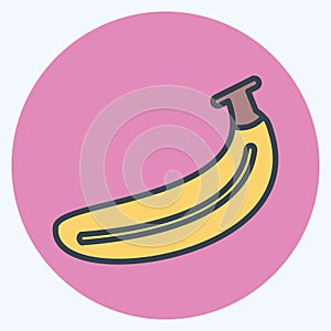 Bananas Icon in trendy color mate style isolated on soft blue background photo