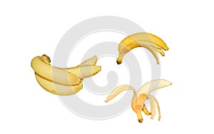 Bananas on a white background.