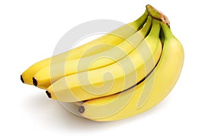 Bananas on the white background.