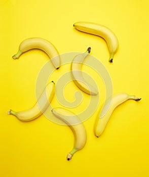 Bananas on a yellow background