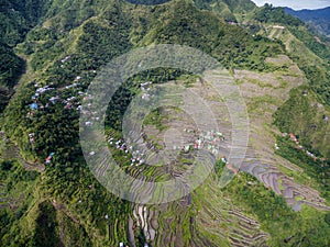 Banaue RiceTerraces in Philippines. Landscape and Nature with Local People Buildings