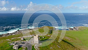 Banba's Crown aerial view, Malin Head, Ireland's northernmost point, Wild Atlantic Way. Co. Donegal