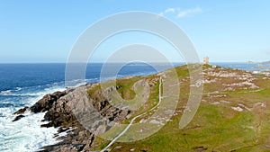 Banba's Crown aerial view, Malin Head, Ireland's northernmost point, Wild Atlantic Way. Co. Donegal