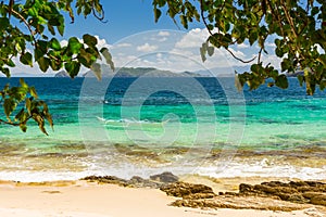 Banca boat at a beautiful beach in Cagnipa Island,Philippines