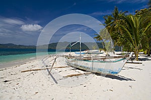 Banca on a desert beach