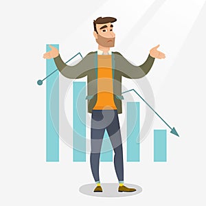 Bancrupt business man vector illustration.