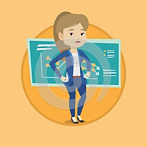 Bancrupt business woman vector illustration.