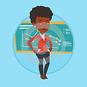 Bancrupt business woman vector illustration.