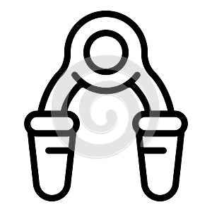 Band espander icon outline vector. Arm elastic