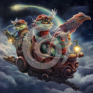 band of firebirds runs on the sky