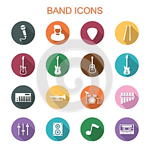 Band long shadow icons