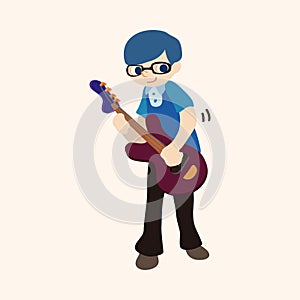Band member guitar player theme elements