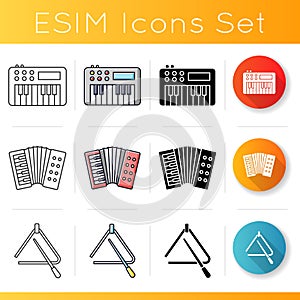 Band musical instruments icons set