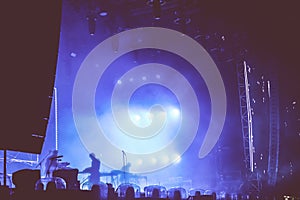 Band performing a live show on the stage