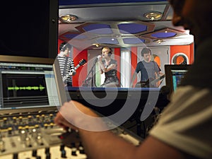 Band In Recording Studio
