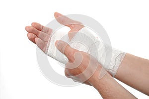 Bandage on a hand