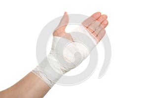 Bandage on a hand