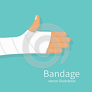 Bandage on hand human