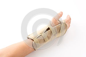 Bandage on human injury hand