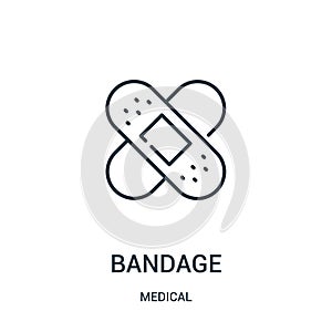 bandage icon vector from medical collection. Thin line bandage outline icon vector illustration photo