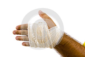 Bandaged hand photo