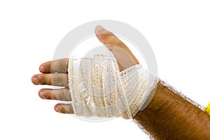 Bandaged hand