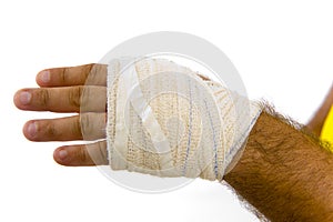 Bandaged hand