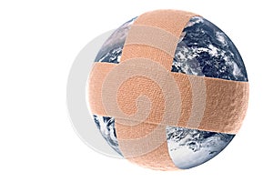 Bandaged Planet Earth Isolated