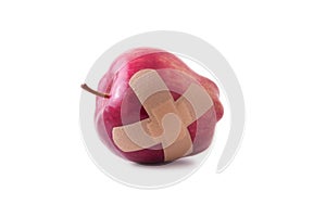 Bandaged Red Delicious Apple