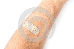 Bandaid on the Arm isolate background