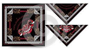 Bandana balinese demon mask vintage design