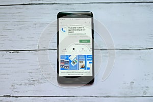 BANDAR SERI BEGAWAN,BRUNEI - JANUARY 21ST,2019 : Truecaller application on an android Google Play Store.