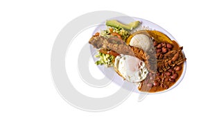 Bandeja paisa most representative dish of Colombia and the insignia of Antioquia gastronomy