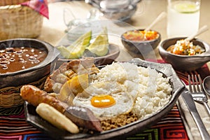 Bandeja Paisa Traditional Colombian dish typical of Antioquia photo