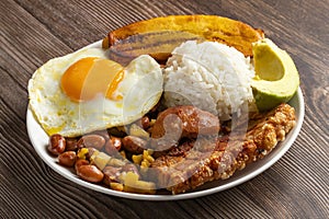 Bandeja paisa, typical Colombian main dish - Gastronomy of Antioquia photo