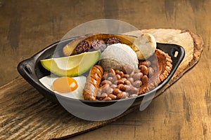 Bandeja paisa, typical dish at the Antioqueno region of Colombia photo