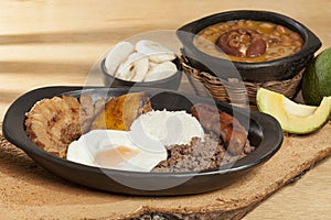 Bandeja paisa, a typical dish in the AntioqueÃÂ±a region of Colombia photo
