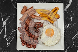 Bandeja paisa, typical dish at the Antioquia Medellin region of Colombia photo