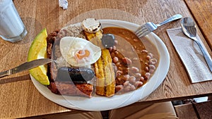 bandeja paisa typical plate colombia photo