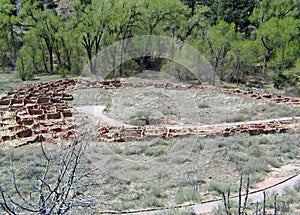 Bandelier Villiage Ruins as seen from Cliff Dwellings