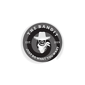 Bandit icon logo design inspiration vector template