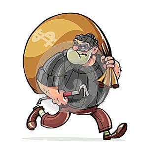 Bandit with jimmy carry sack money vector photo