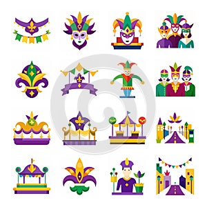 bandle mardi gras carnival & parade vector illustration